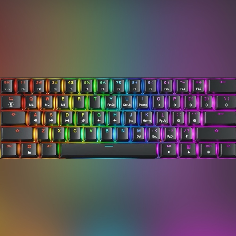 GK 61 Optical Keyboard - Black and Brown